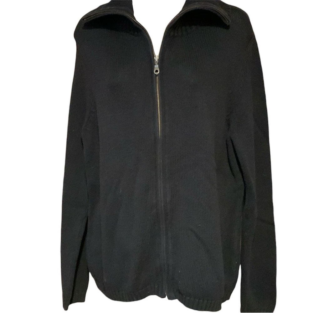 Solid BLACK SWEATER Croft & barrow | full zip | SHACKET size large